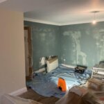 Gallery-Patchy wall painting green