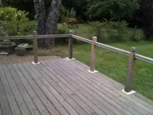 Exterior decking drying after a power wash