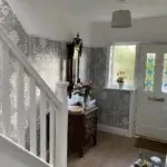 Entrance Hallway Wallpapered With Laura Ashley Josette Steel